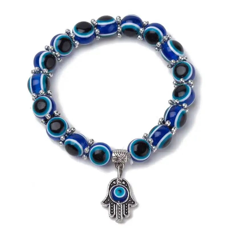 

blue Eyes Fatima hands Wicked Eyes Beaded bracelets Men and women are given as gifts to represent friendship and love