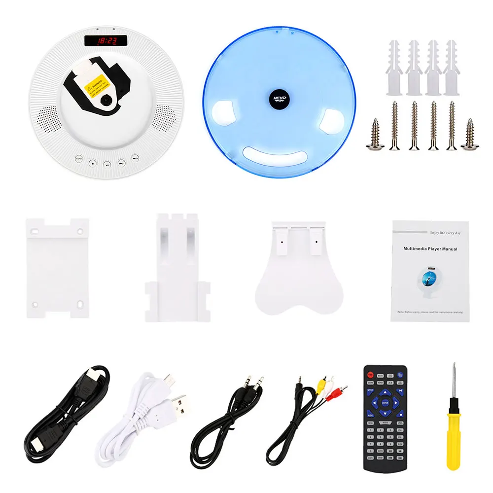 Настенный CD плеер с объемным звуком DVD FM радио Bluetooth USB mp3 диск портативный