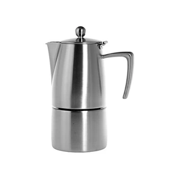

Ilsa Caffettiera slancio Satin Fondo induzione tazzine 4 Moka Guarnizioni, 4 Cups, Acciaio Inossidabile, Argento