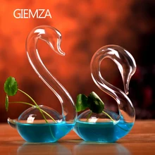GIEMZA стеклянная ваза в форме лебедя стеклянные вазы для цветов, кухонная настольная подставка, Декор, крышка, предназначенная для основных предметов, дешево, оптом, инопланетянин