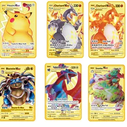 Nouvelle carte de Collection Pokemon Pikachu Dragon qui respire le feu, jouet de Combat doré, HP anglais Kaarten Charizard Pikachu Action C 