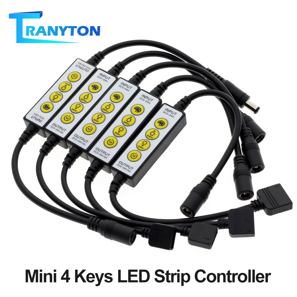 Viool Geweldig Weg huis Led Strip Controller | Dimmer Switch | Strip Lights | Rgb Controler - Mini  4 Keys Led Strip - Aliexpress