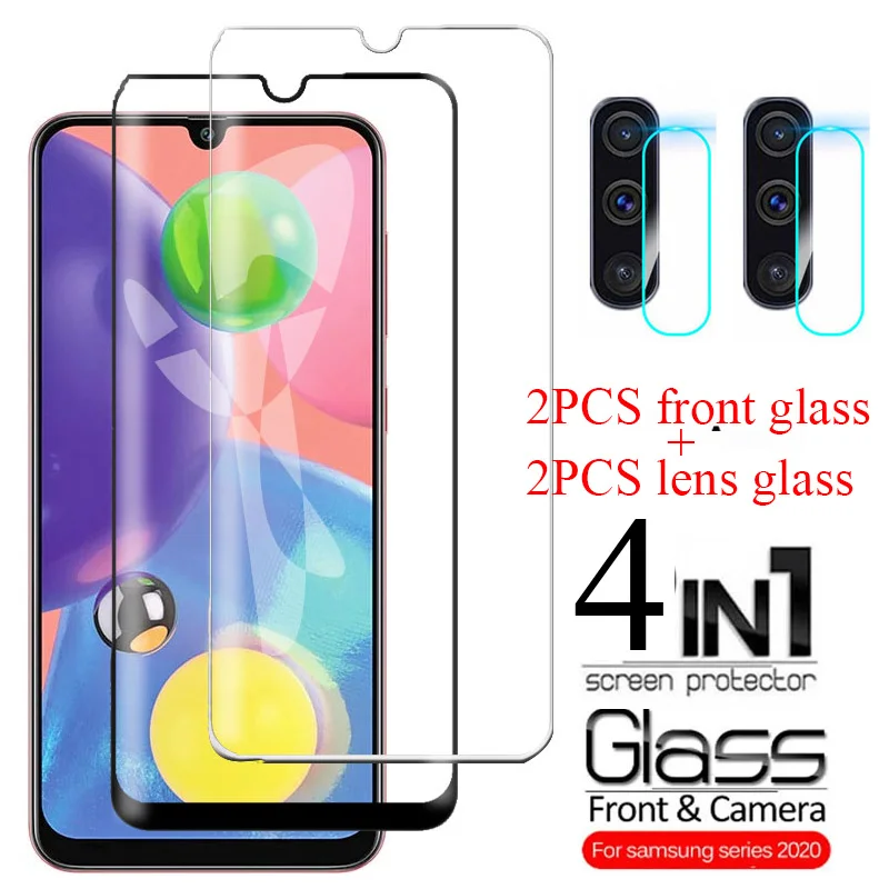 4 In 1 Tempered Glass for Samsung Galaxy  A30s A70S A20S A 10S A50s A20e Screen Protector Camera Lens A20 A30 A40 A50 A70 S Film phone screen guard