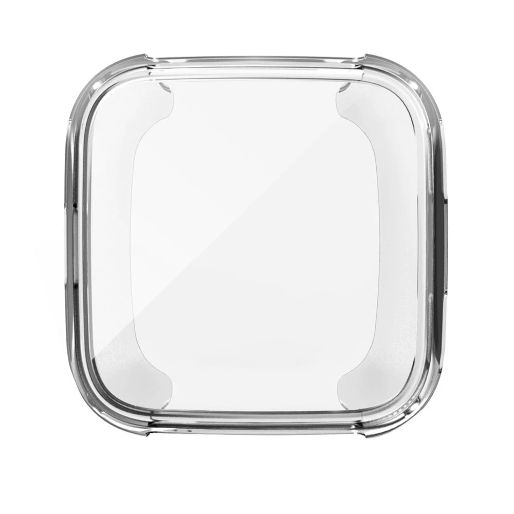 Transparent Ультра-тонкий мягкий ТПУ чехол для Fitbit Versa полная Защита силиконовый чехол s Носимых устройств Smartwatch протектор - Цвет: Transparent