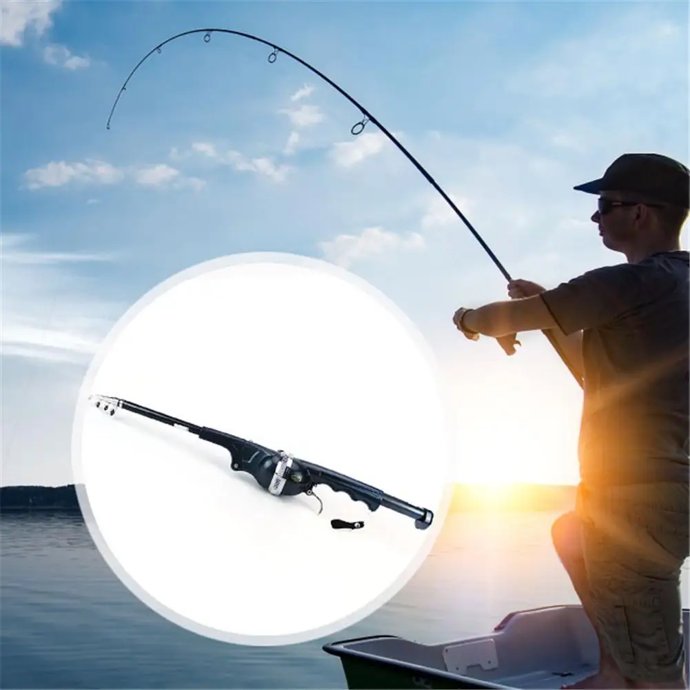 

Foldable Fishing Rod One Piece Built-In Wheel Self-Contained Fishing Line Portable Pocket Throwing Rod Rod Wheel Line Kit