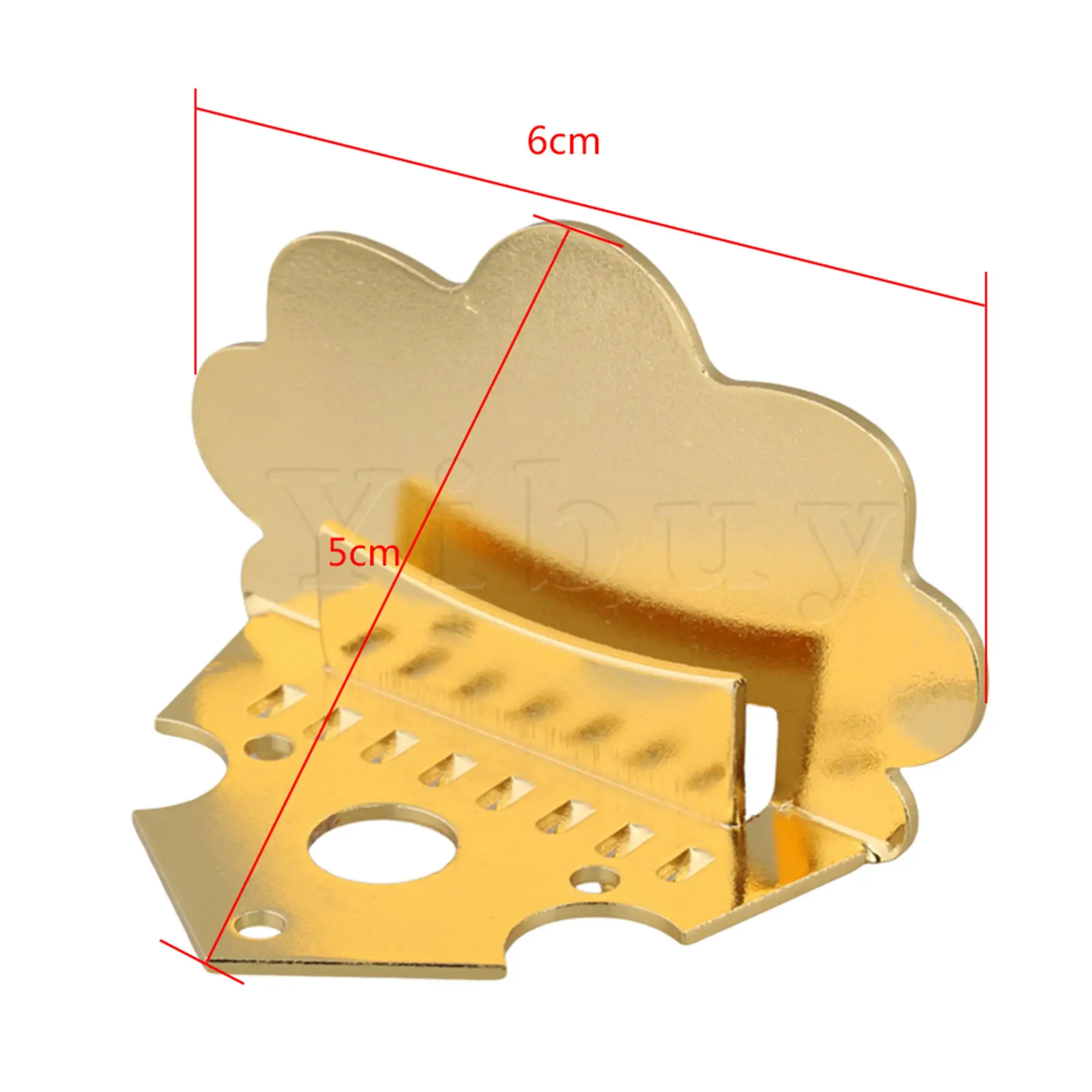 Yibuy 60 x 35mm Gold Zinc Alloy Mandolin Tailpiece Parts for 8 String Guitar