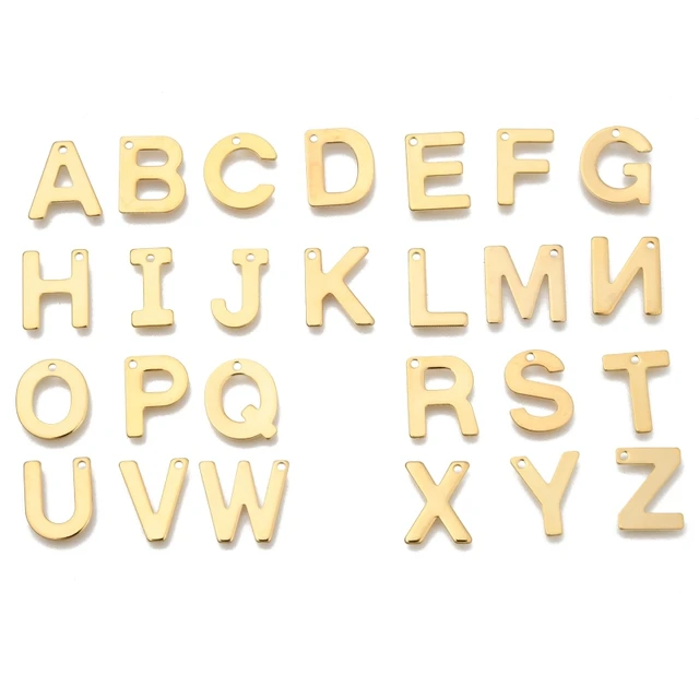 Stainless Steel Letters Jewelry  Alphabet Stainless Steel Charm - Gold  Color - Aliexpress