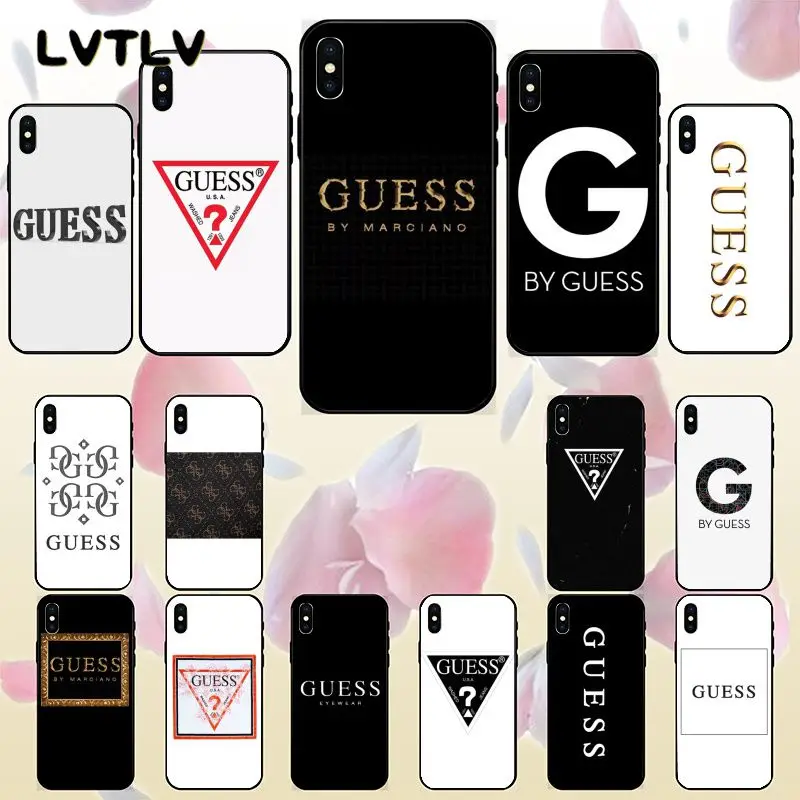 LVTLV Guess Soft black Phone Case for iPhone 11 pro XS MAX 7 6 6S X 5 5S SE XR case Fundas Capa| | -