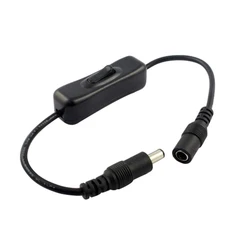 20 pièces/lot, câble d'alimentation mâle femelle, 5.5x2.1mm, connecteur Jack, interrupteur pour caméra CCTV, bande lumineuse LED 