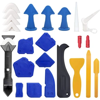 

24 Pcs Caulking Tool Kit, Silicone Sealant Finishing Tool Grout Scraper Kit for Kitchen Bathroom Window,Tile