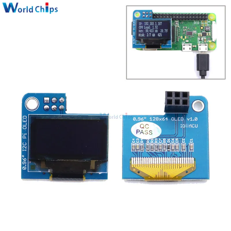 Модуль OLED дисплея PiOLED 128x64 0 96 дюйма интерфейс IIC I2C 3 В для Raspberry Pi 4|ЖК-модули| |