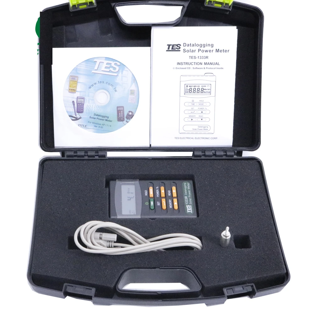 Tes1333r Datalogging Solar Power Meter Rs232 Interface Solar Power