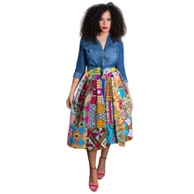 Модная стильная юбка трапециевидной формы с принтом; свободная плиссированная юбка с высокой талией; Лидер продаж; Юбка До Колена с принтом; 3134