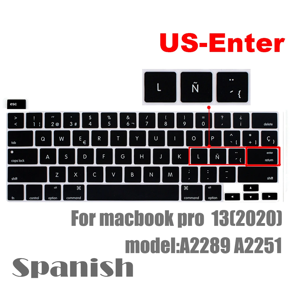 С испанской и Чили клавиатурой Защитная пленка для macbook pro13 A2289 A2251 pro13.3|Чехлы