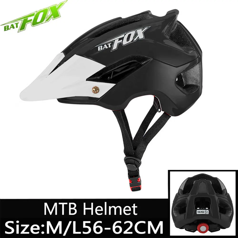 BATFOX велосипедный шлем casco MTB велосипедный шлем профессиональный дорожный велосипедный шлем для женщин ультралегкий цельный спортивный шлем - Цвет: Black White