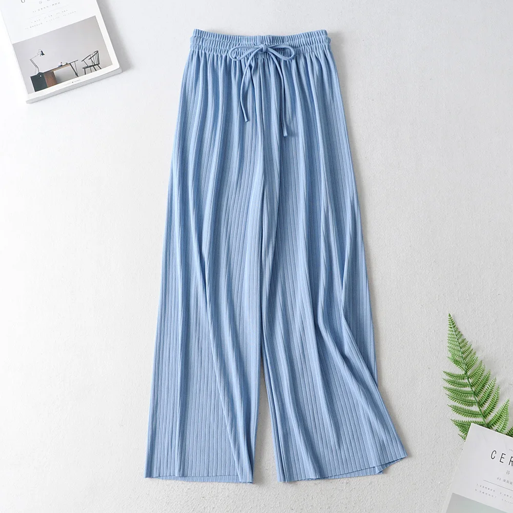 

Pendant Sense Loose Pants Women's Summer Straight-Cut High-waisted Drape Trousers Slimming Western Style Students Capri Pants ba