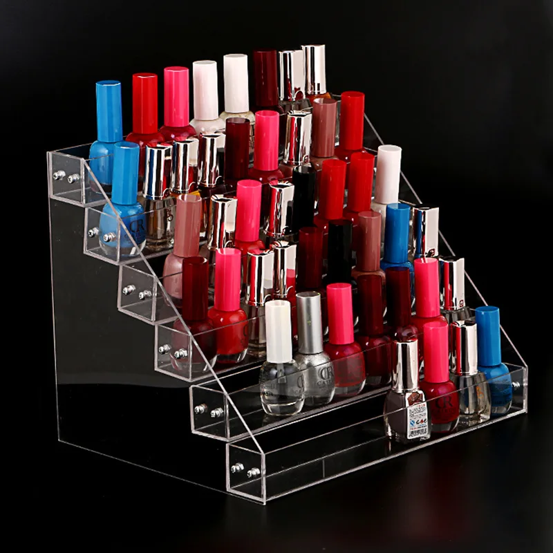 2-7 layers Removable Rack Nail Polish Display Organizer Acrylic Clear Lipstick Storage Box Nail Polish Cosmetic Varnish Display (1)