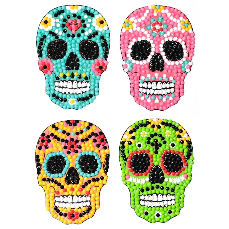 8/12PCS Diamond Art Fridge Magnets Sticker Snowflake Diamond Painting  Magnets Refrigerator Ghost Skull for DIY Crafts Party Gift - AliExpress