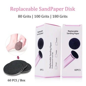 

60 PCS/Lot Replacement Sandpaper Disk Sanding Paper Accessory For Electric Foot Callus Remover Tool Pedicure Foot File 60 Pieces