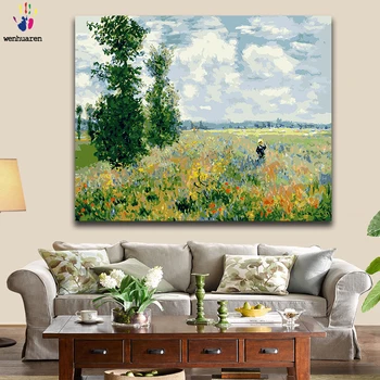 

DIY colorings pictures by numbers with colors world masterpiece Van Gogh Monet picture drawing painting by numbers framed Home