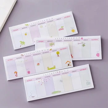 

Kawaii Cute Weekly Plan Paper Scrapbooking Stickers Sticky Note Stationery School Supplies Memo Pad Papelaria Notebook Notepad