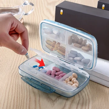 

Hot 8 Grids Pill Case Pill Storage Organizer Container Medicine Tablet Dispenser Organizer Pill Box Splitters Moisture/Dust-Pro
