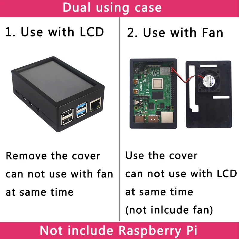 Ceny 3.5 cal Raspberry Pi 4 Model B ekran dotykowy 50FPS 5 klatek na sekundę 480*320 wyświetlacz LCD + podwójnego zastosowania etui z abs pudełko Shell dla Raspberry Pi 4