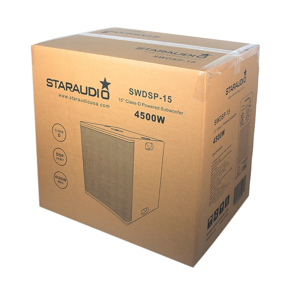 15 inch powered subwoofer for theater club church events school player swdsp15 speaker wooden sub