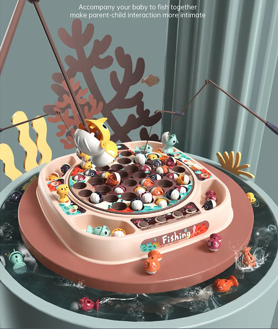 Детская игрушка для рыбалки электрическая вращающаяся имитация игры игровой
