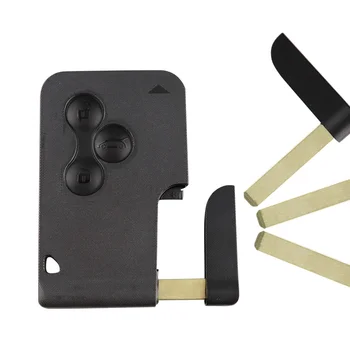 KeyforkessCar Key Fob Shell con chiave piccola 3 pulsanti Smart Card per Renault Clio Logan Megane 2 3 Koleos Scenic Card Case 3 KeyforkessCar Key Fob Shell con chiave piccola 3 pulsanti Smart Card per Renault Clio Logan Megane 2 3 Koleos Scenic Card Case - YIQIXIN Car Key Fob Shell con chiave piccola 3 pulsanti Smart Card per Renault Clio