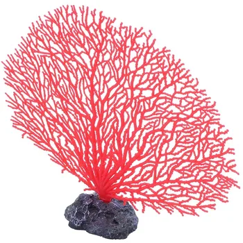 

5.5" Height Red Soft Plastic Branch Coral Emulational Underwater Plant Decor