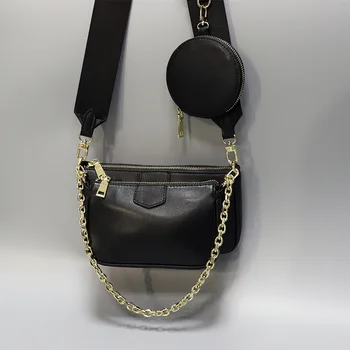 

New Bag 2020 Leather Bag, Three In One Bag, Single Shoulder Armpit Bag, Broadband Black Messenger Bag