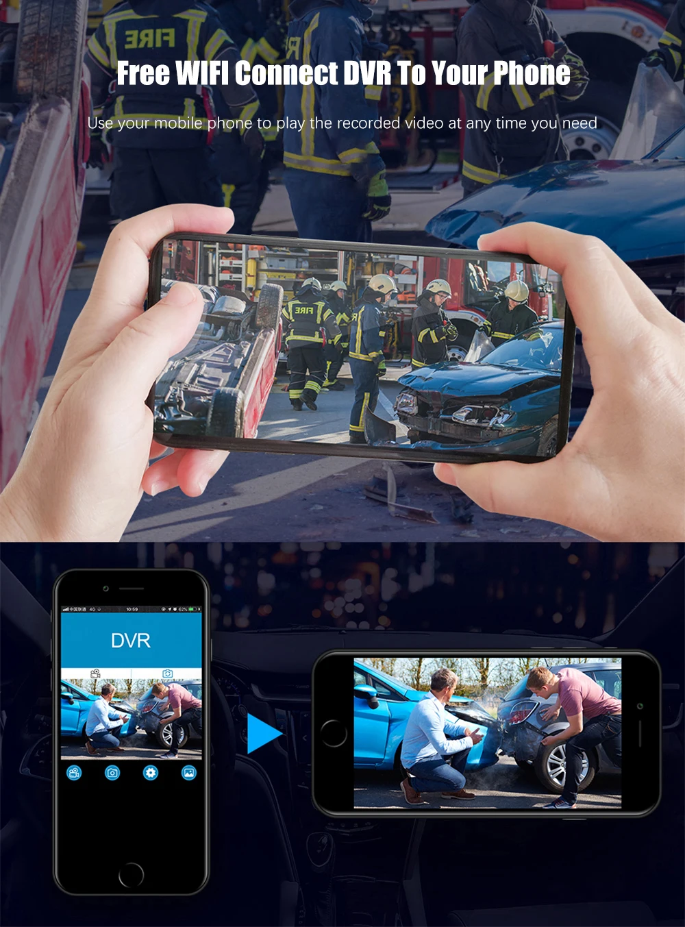 Видеорегистратор для автомобиля с Wi-Fi и gps координатами 1080P HD ночного видения 24H монитор парковки Dashcam