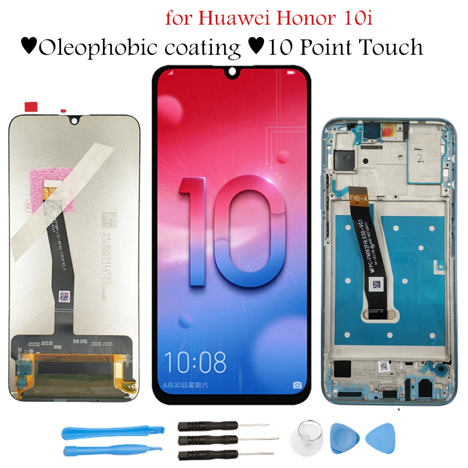 Для huawei Honor 10i ЖК-дисплей рамка дигитайзер сборка сенсорный экран ЖК-дисплей сенсорный для Honor 10i Запасная часть