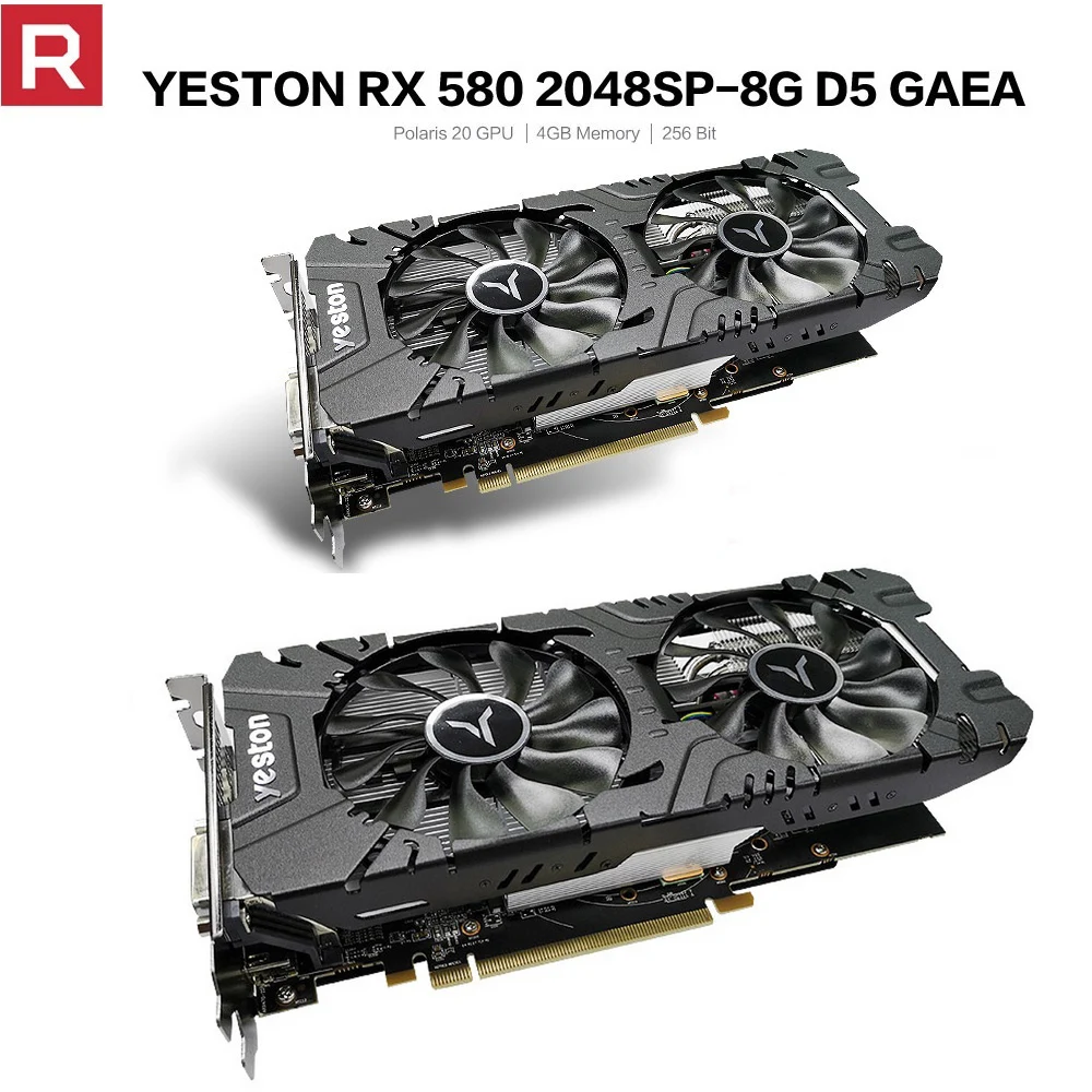 Игровая карта Yeston RX580 2048SP 8G для настольного компьютера игровой офис 580