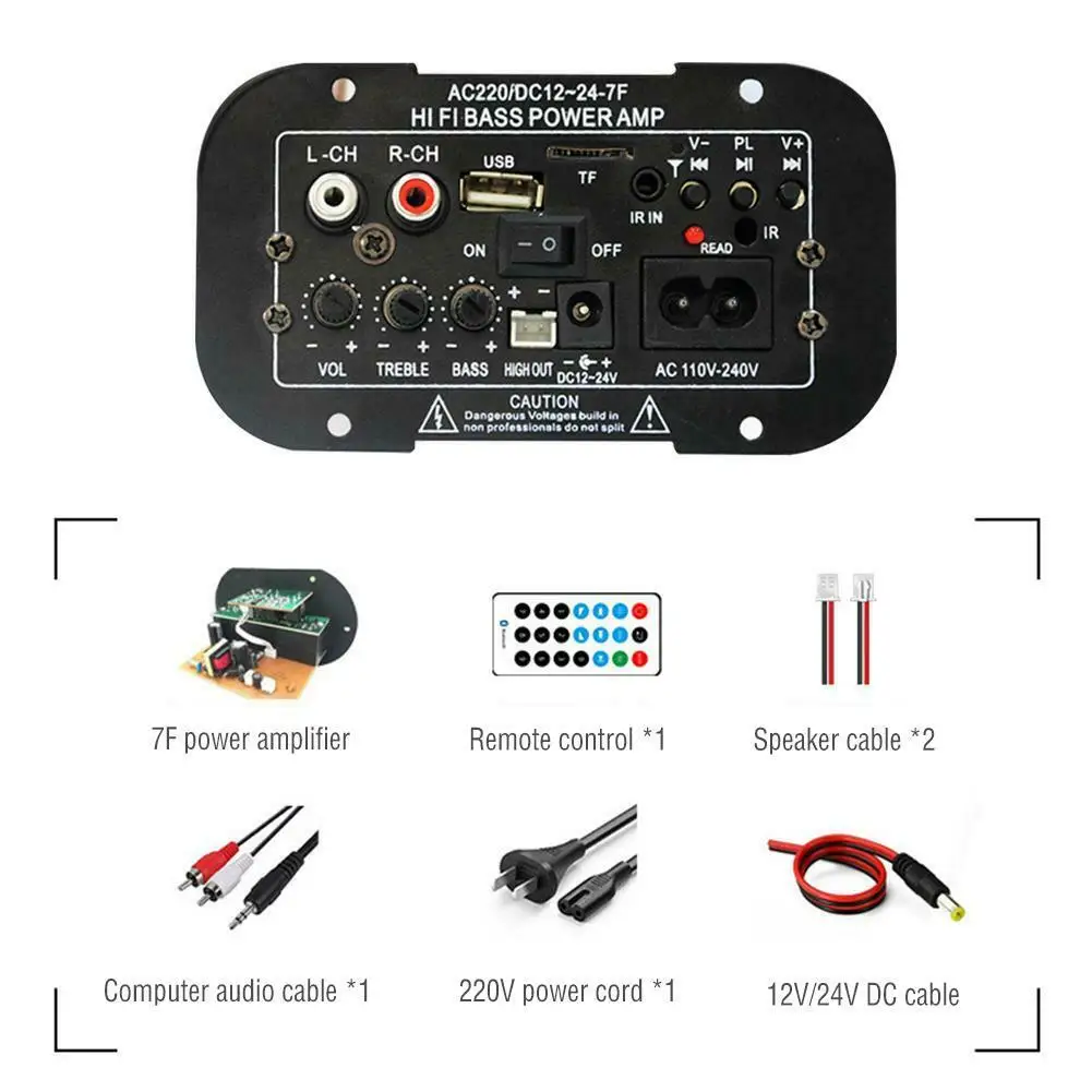 Hi-Fi автомобильный Bluetooth усилитель комплект Авто бас мощность аудио Радио цифровые аксессуары 50 Вт