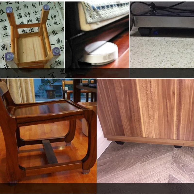 12pcs Rubber Transparent Non-slip Chair Leg Furniture Table Floor Feet Cover With screws Mute Sofa Stool Protector Accessories