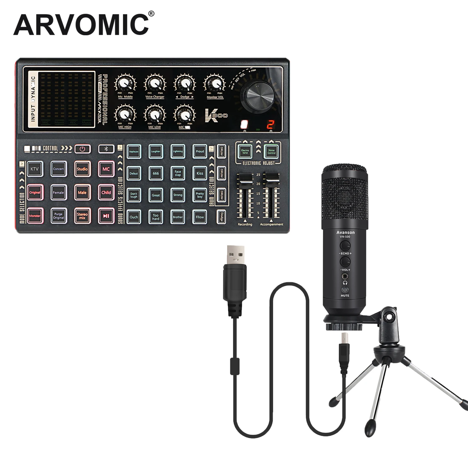 Sound Card Noise Reduction Mixers 3.5mm to XLR Cardoid Wireless Mic