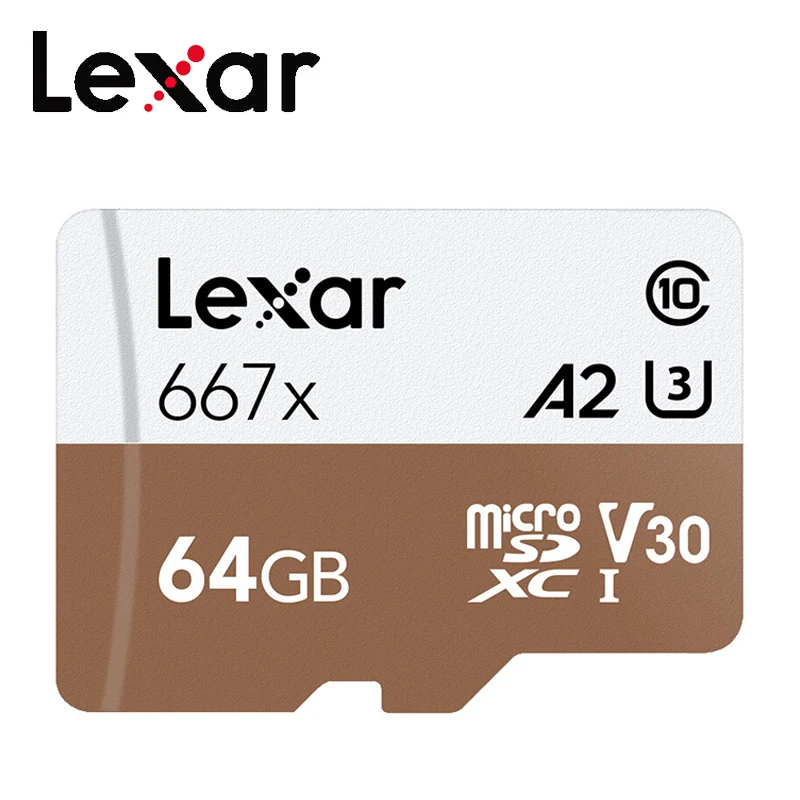 Оригинальная карта памяти Lexar A2 667x SDXC Micro SD карта 64 Гб 128 ГБ 256 ГБ A2 U3 V30 C10 TF карта для 4K видео microsd флэш-карты