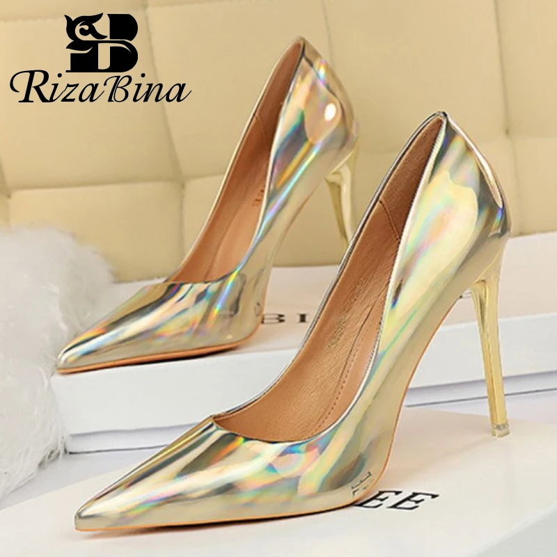 

RIZABINA 8 Colors Women Pumps Shoes Fashion Thin High Heels Pointed Head Shoes Women Skirt Party Office Footwear Size 34-43