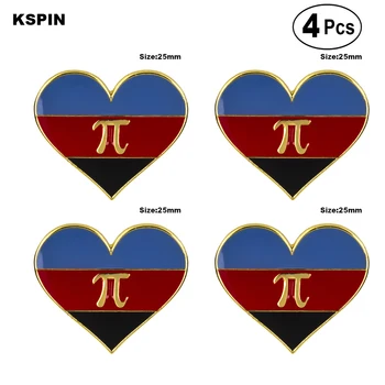 

Polyamorous Pride heart shaped Pin Lapel Pin Badge Brooch Icons 4PC