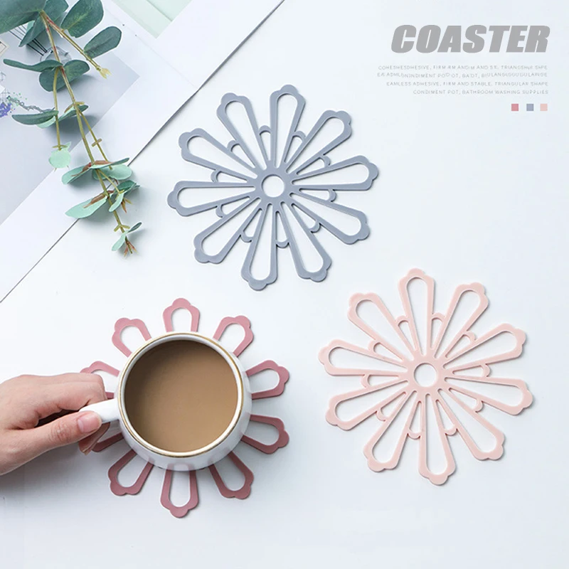 

Rubber Anti Slip Coaster Heat Resistant Cup Mug Mat Coffee Tea Hot Drink Placemat Kitchen Dining Table Decor Snowflake Shape Pad