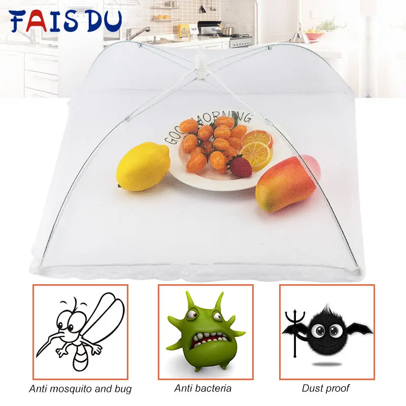 

1pcs Kitchen Folded Mesh Protect Food Cover Large Pop-Up Mesh Screen Anti Fly Mosquito Umbrella Hygiene Grid Picnic Kitchenware