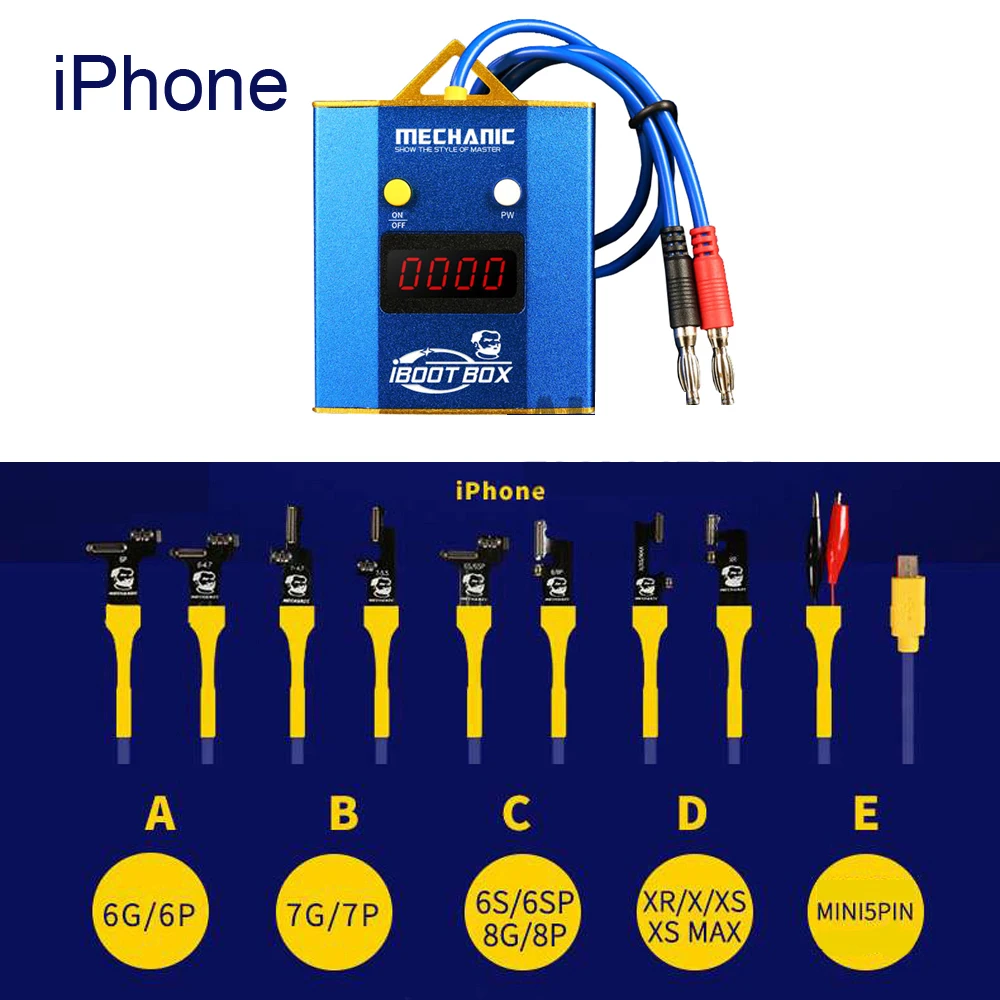 iPhone 6 to xsmax MECHANIC IBoot коробка для ремонта материнской платы телефона линия питания Тестовый Кабель для IPhone Android Ремонт батареи Boot Line светодиодный дисплей - Цвет: iPhone 6 to xsmax