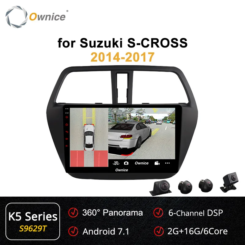 Ownice 9 дюймов Android 9,0 360 панорама DSP Автомагнитола k3 k5 k6 для Suzuki S-CROSS- gps навигационный плеер 4G LTE SPDIF - Цвет: S9629 K5