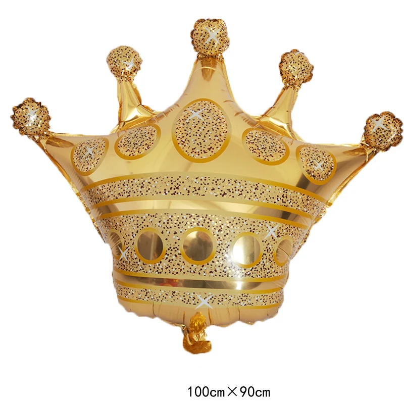 1pc Large Gold Crown Foil Balloons Prince Princess Baby Shower 20 1st Birthday Party Decorations adult