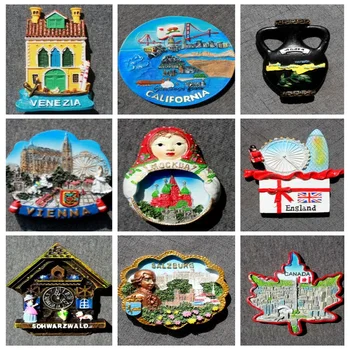 

3d Resin Fridge Magnets Moscow London Las Vegas Prague Refrigerator Sticker California Santiago Barcelona Fridge Magnet Souvenir