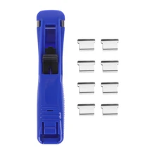 8 шт. клипсы+ 1 шт. диспенсер мини Металлическая машинка для стрижки бумаги фото билетов заметки скрепки H7EC