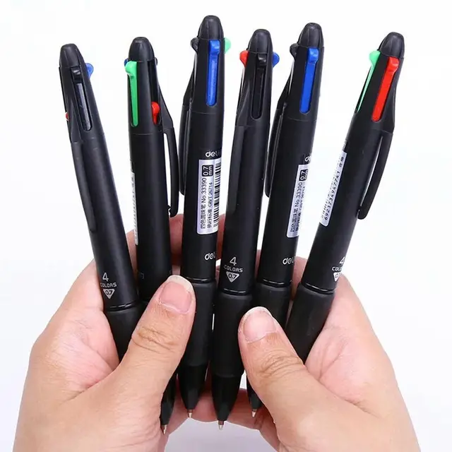 Stylo multi-documents à pointe fine, 4 en 1, stylos rétractables colorés  pour étudiants, école, multifonction