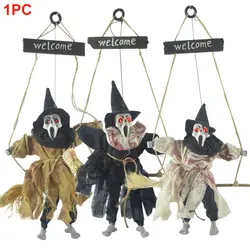 Украшение Подвеска для вечеринок Хэллоуин Дьявол страшный призрак звук нетканый реквизит-украшение светящаяся кукла подвесная ведьма